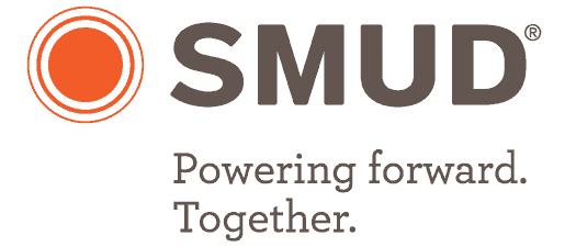 SMUD logo with tagline, "Powering forward. Together"